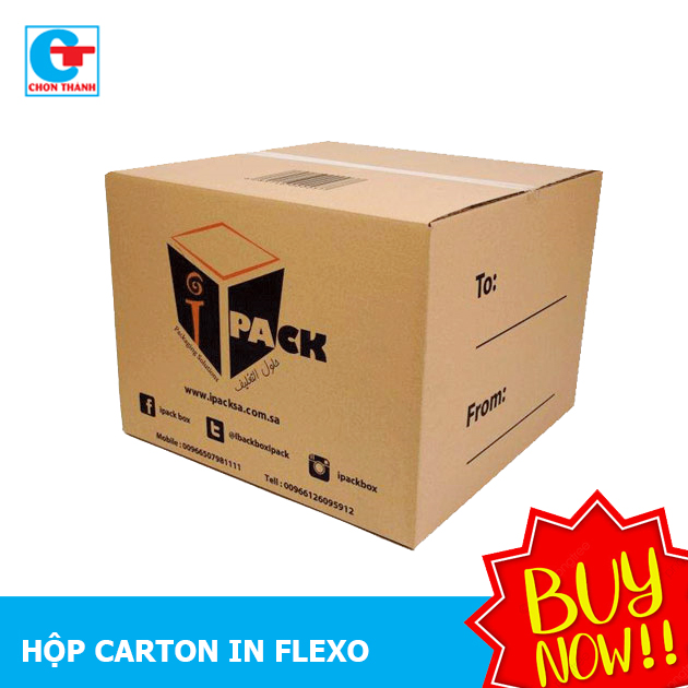 In flexo thùng carton 5 lớp 40x40x40